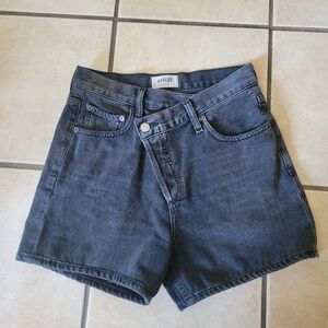 Agolde Women's  Criss Cross Dark Wash Jean Shorts